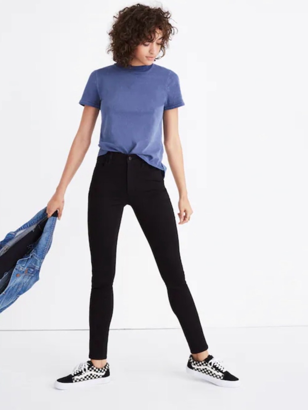 Petite Roadtripper Skinny Jeans in Bennett Black, high mid rise
